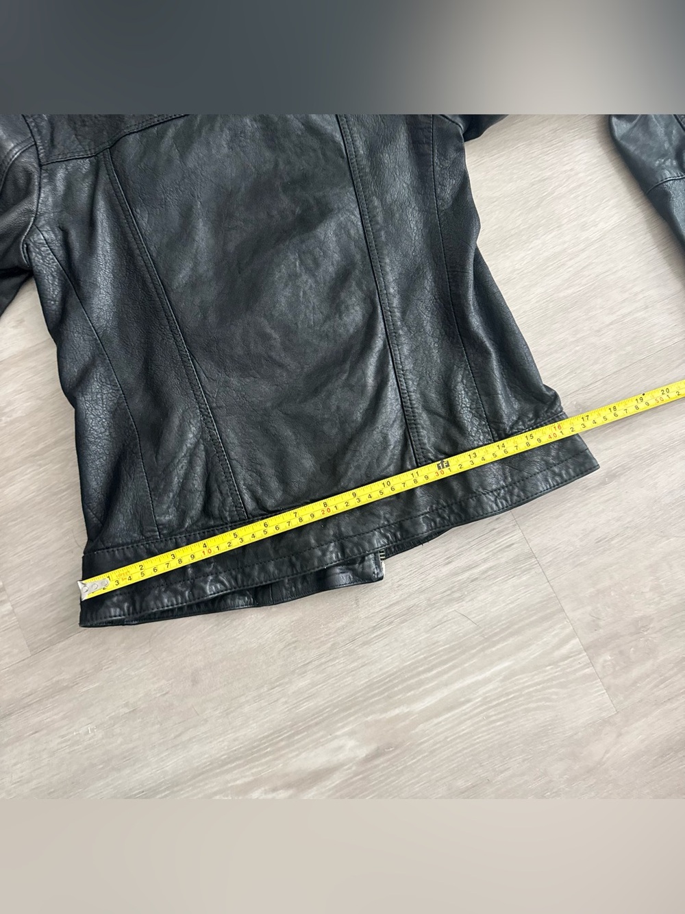 All Saints Vintage Black Leather Asymmetric Zip Jacket - Picture 16 of 16